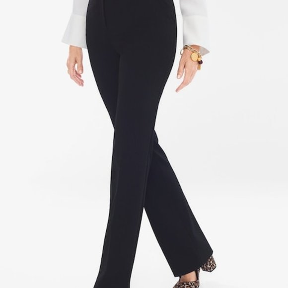 EUC Chico's So Slimming Bootcut Navy Blue Pants Career Trousers Size 2R (12) - Picture 1 of 5